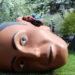 Big head sculpture, Montclair Art Museum