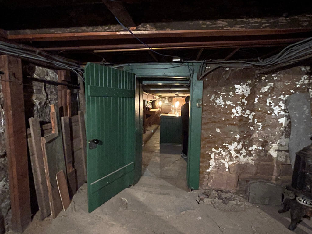 Basement leading to former speakeasy at Kingsland Manor, Nutley, New Jersey