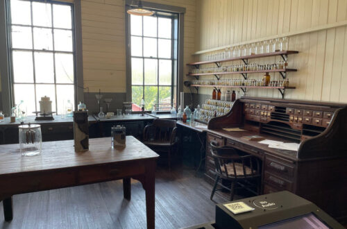 Desk in office at Thomas Edison Laboratory, West Orange, New Jersey