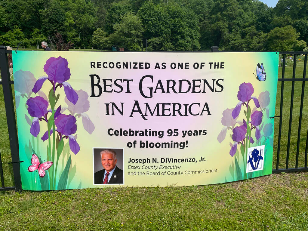 Banner at Presby Iris Memorial Gardens, Montclair, New Jersey