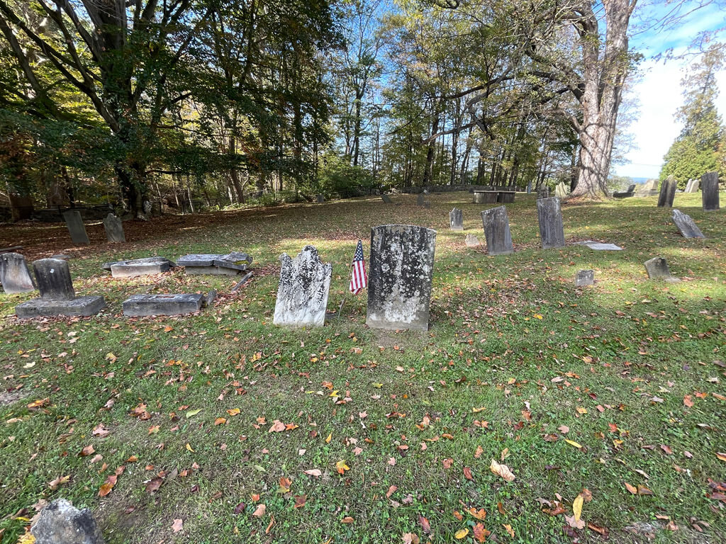 Graveyard at First Presbyterian Church of Oxford at Hazen, Belvidere, New Jersey side view