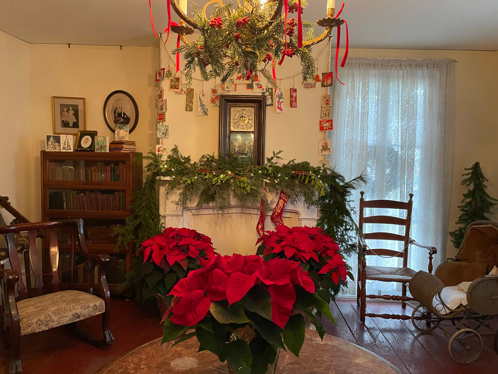 Christmas decorations at Canfield-Morgan House, Cedar Grove, New Jersey