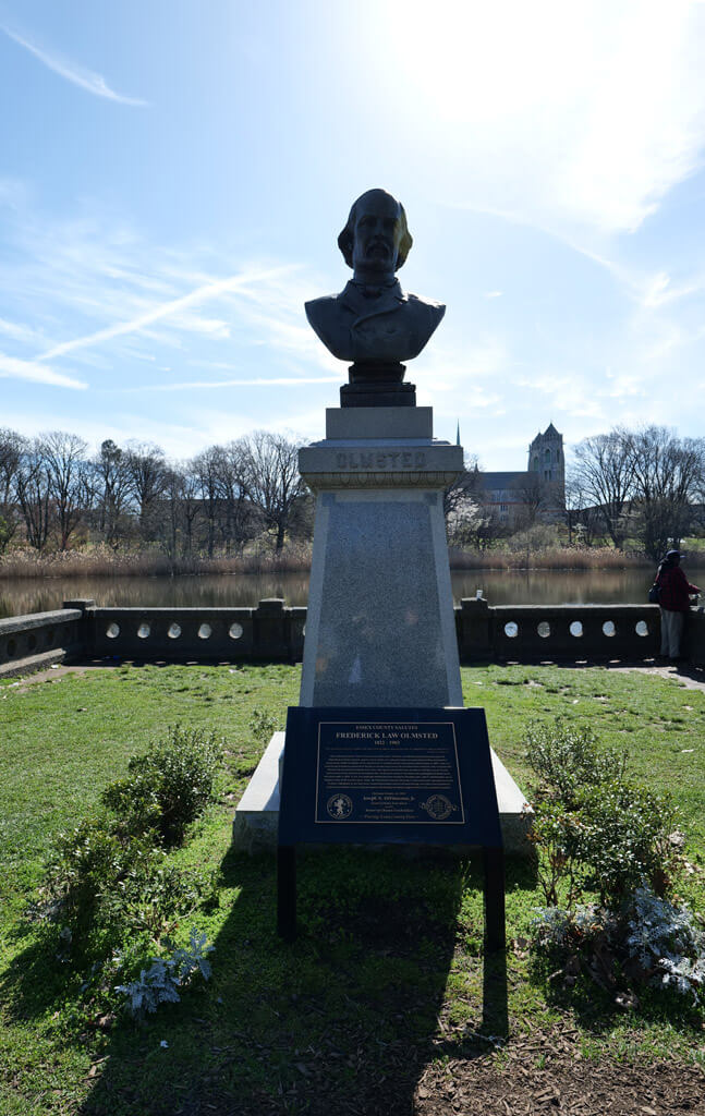 Frederick Olmsted bust at Branch Brook Park