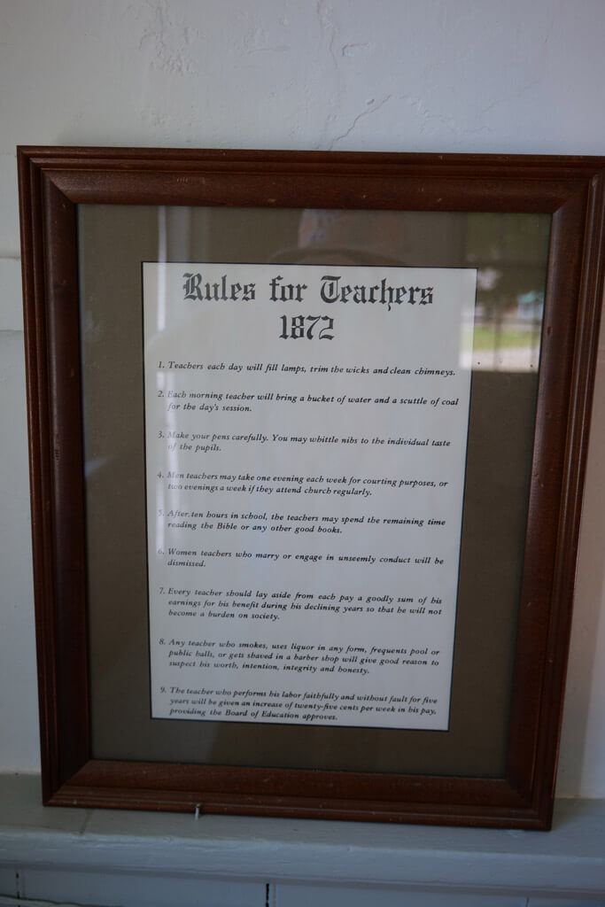 Sign at Schoolhouse at Red Mill Museum Village Clinton, New Jersey