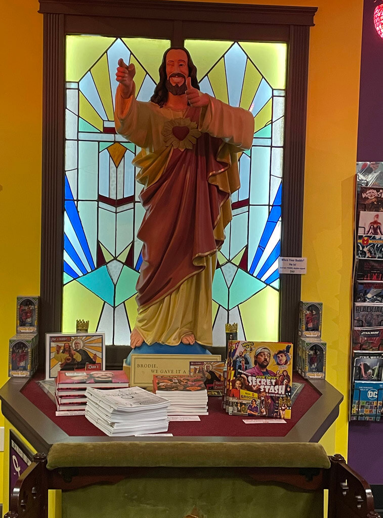 Buddy Christ statue at Jay & Silent Bob's Secret Stash, Red Bank, New Jersey