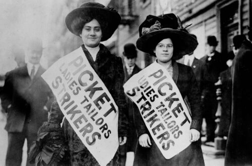 Union women picketing during Ladies Tailors Strike in 1910